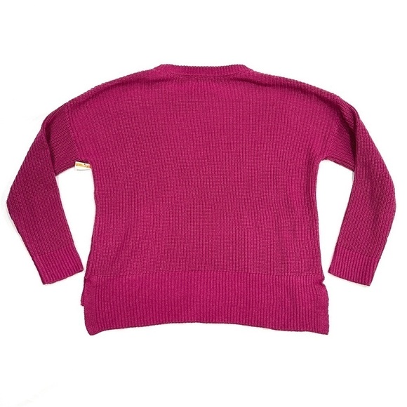 NWOT Melloday Fuschia Two Pocket Pullover Knit Hi Low Sweater - Picture 9 of 9